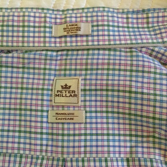 Peter Millar "L" 100% Cotton, Gingham/Cotton Poplin, Classic styling, Quite Lux - Picture 4 of 4